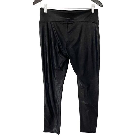SPANX Black Shimmer Faux Leather Leggings - Picture 4 of 10
